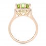 14k Rose Gold 14k Rose Gold Custom Green Tourmaline And Diamond Halo Fashion Ring - Front View -  102466 - Thumbnail