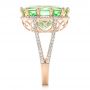 14k Rose Gold 14k Rose Gold Custom Green Tourmaline And Diamond Halo Fashion Ring - Side View -  102466 - Thumbnail