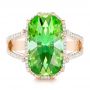 14k Rose Gold 14k Rose Gold Custom Green Tourmaline And Diamond Halo Fashion Ring - Top View -  102466 - Thumbnail