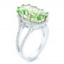 Platinum Platinum Custom Green Tourmaline And Diamond Halo Fashion Ring - Three-Quarter View -  102466 - Thumbnail