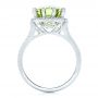  Platinum Platinum Custom Green Tourmaline And Diamond Halo Fashion Ring - Front View -  102466 - Thumbnail