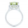 14k White Gold 14k White Gold Custom Green Tourmaline And Diamond Halo Fashion Ring - Front View -  102466 - Thumbnail