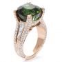 14k Rose Gold 14k Rose Gold Custom Green Tourmaline And Diamond Women's Ring - Three-Quarter View -  1032 - Thumbnail
