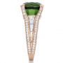 18k Rose Gold 18k Rose Gold Custom Green Tourmaline And Diamond Women's Ring - Side View -  1032 - Thumbnail