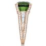 14k Rose Gold 14k Rose Gold Custom Green Tourmaline And Diamond Women's Ring - Side View -  1032 - Thumbnail