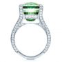  Platinum Custom Green Tourmaline And Diamond Women's Ring - Front View -  1032 - Thumbnail