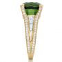 18k Yellow Gold 18k Yellow Gold Custom Green Tourmaline And Diamond Women's Ring - Side View -  1032 - Thumbnail