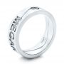 18k White Gold 18k White Gold Custom Interlocking Name Band - Three-Quarter View -  101534 - Thumbnail