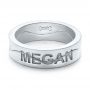 14k White Gold Custom Interlocking Name Band - Flat View -  101534 - Thumbnail