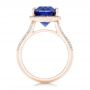 14k Rose Gold 14k Rose Gold Custom Iolite And Diamond Halo Fashion Ring - Front View -  102803 - Thumbnail