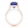 18k Rose Gold 18k Rose Gold Custom Iolite And Diamond Halo Fashion Ring - Front View -  102803 - Thumbnail