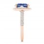18k Rose Gold 18k Rose Gold Custom Iolite And Diamond Halo Fashion Ring - Side View -  102803 - Thumbnail