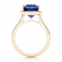 18k Yellow Gold 18k Yellow Gold Custom Iolite And Diamond Halo Fashion Ring - Front View -  102803 - Thumbnail