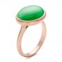 18k Rose Gold 18k Rose Gold Custom Jade Cabochon Fashion Ring - Three-Quarter View -  101997 - Thumbnail