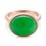 18k Rose Gold 18k Rose Gold Custom Jade Cabochon Fashion Ring - Flat View -  101997 - Thumbnail