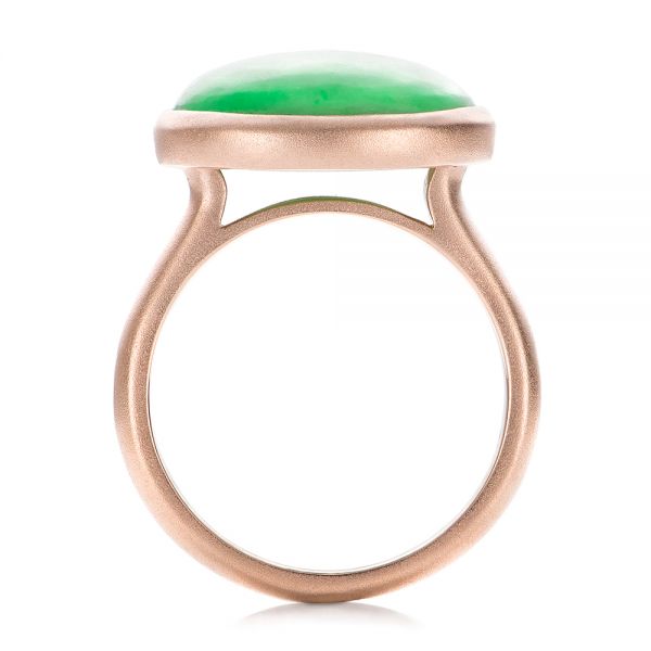 14k Rose Gold Custom Jade Cabochon Fashion Ring - Front View - 101997