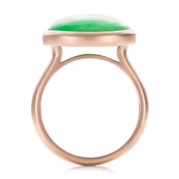 18k Rose Gold 18k Rose Gold Custom Jade Cabochon Fashion Ring - Front View -  101997