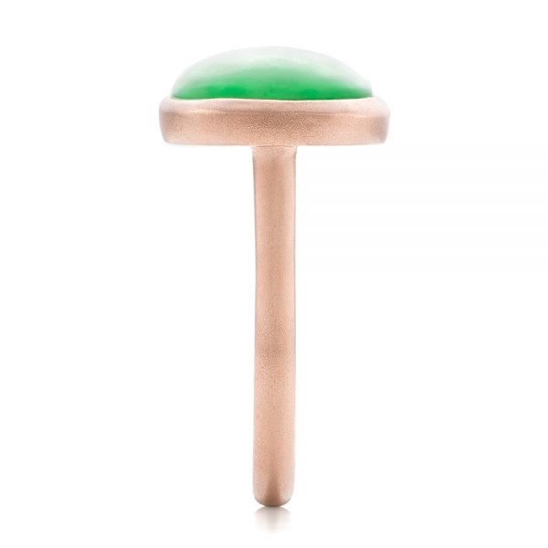 14k Rose Gold Custom Jade Cabochon Fashion Ring - Side View - 101997