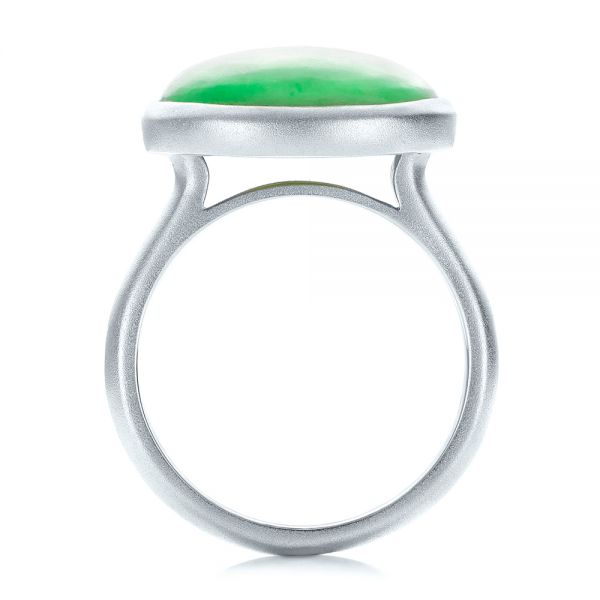14k White Gold 14k White Gold Custom Jade Cabochon Fashion Ring - Front View - 101997