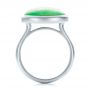  Platinum Platinum Custom Jade Cabochon Fashion Ring - Front View -  101997 - Thumbnail