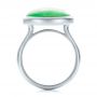 18k White Gold 18k White Gold Custom Jade Cabochon Fashion Ring - Front View -  101997 - Thumbnail