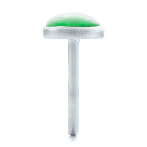 14k White Gold 14k White Gold Custom Jade Cabochon Fashion Ring - Side View - 101997