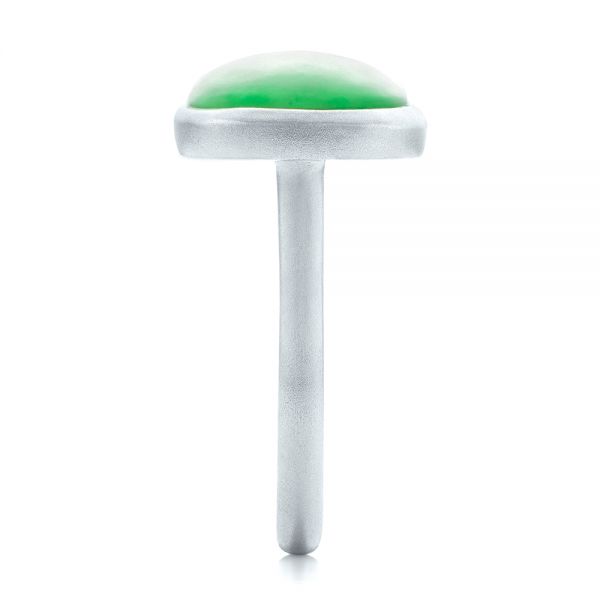 18k White Gold 18k White Gold Custom Jade Cabochon Fashion Ring - Side View -  101997