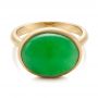 18k Yellow Gold 18k Yellow Gold Custom Jade Cabochon Fashion Ring - Flat View -  101997 - Thumbnail