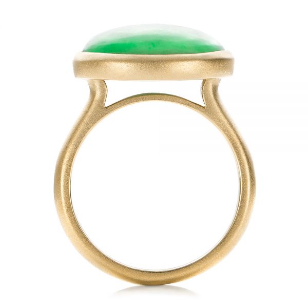 14k Yellow Gold 14k Yellow Gold Custom Jade Cabochon Fashion Ring - Front View -  101997