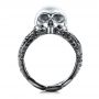 Custom London Blue Topaz Skull Fashion Ring - Front View -  107009 - Thumbnail