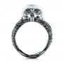  18K Gold Custom London Blue Topaz Skull Fashion Ring - Front View -  107009 - Thumbnail