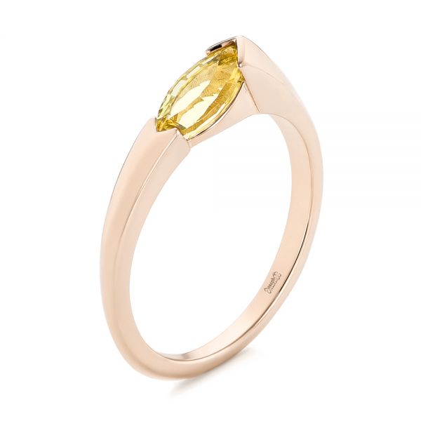 18k Rose Gold 18k Rose Gold Custom Marquise Citrine Fashion Ring - Three-Quarter View -  103635