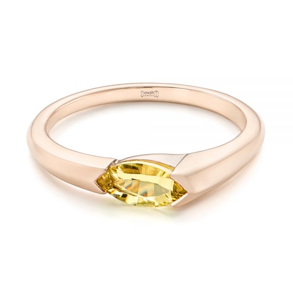 14k Rose Gold 14k Rose Gold Custom Marquise Citrine Fashion Ring - Flat View -  103635