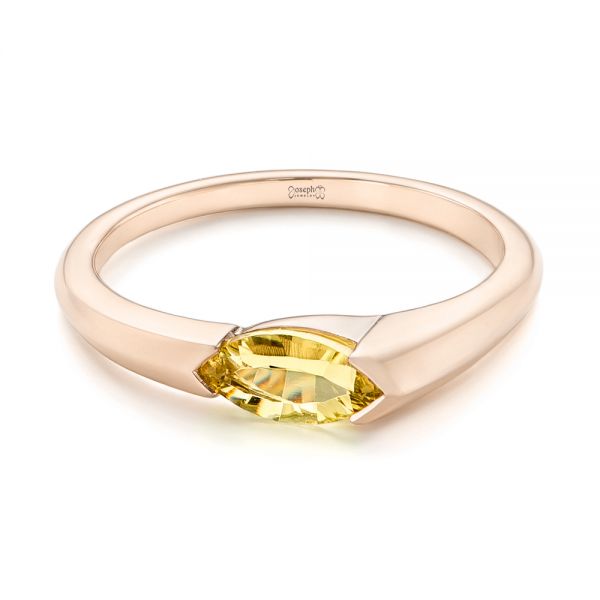 18k Rose Gold 18k Rose Gold Custom Marquise Citrine Fashion Ring - Flat View -  103635