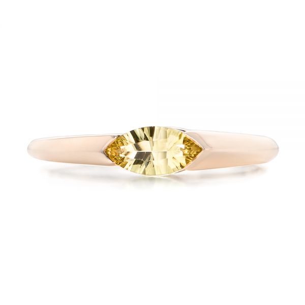 14k Rose Gold 14k Rose Gold Custom Marquise Citrine Fashion Ring - Top View - 103635