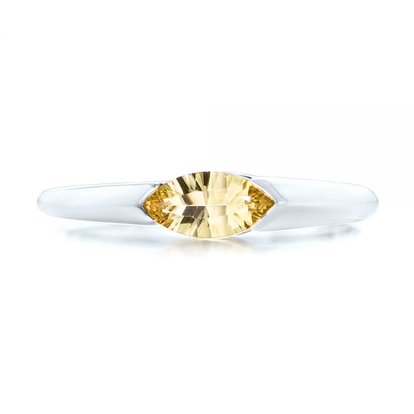 14k White Gold 14k White Gold Custom Marquise Citrine Fashion Ring - Top View -  103635