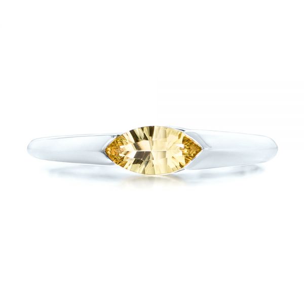  Platinum Platinum Custom Marquise Citrine Fashion Ring - Top View -  103635