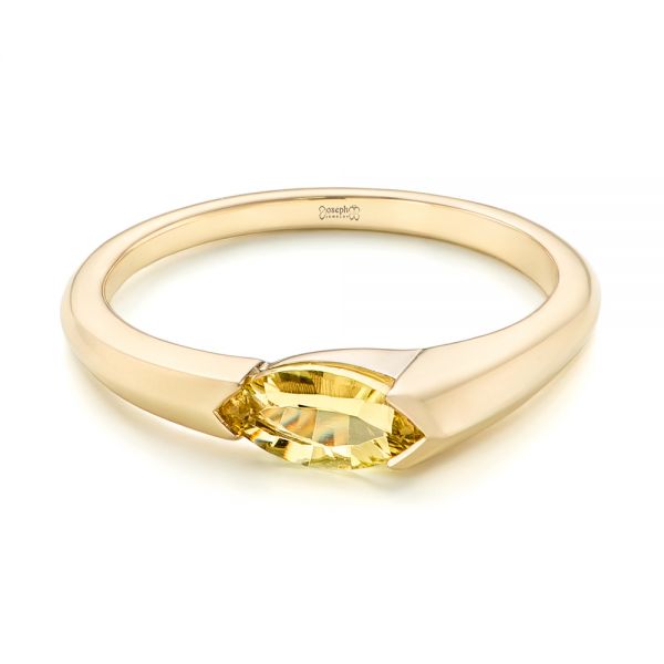 14k Yellow Gold Custom Marquise Citrine Fashion Ring - Flat View -  103635