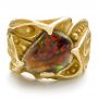 14k Yellow Gold 14k Yellow Gold Custom Men's Black Opal Ring - Flat View -  100574 - Thumbnail