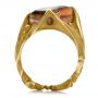 18k Yellow Gold Custom Men's Black Opal Ring - Front View -  100574 - Thumbnail