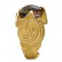 18k Yellow Gold Custom Men's Black Opal Ring - Side View -  100574 - Thumbnail