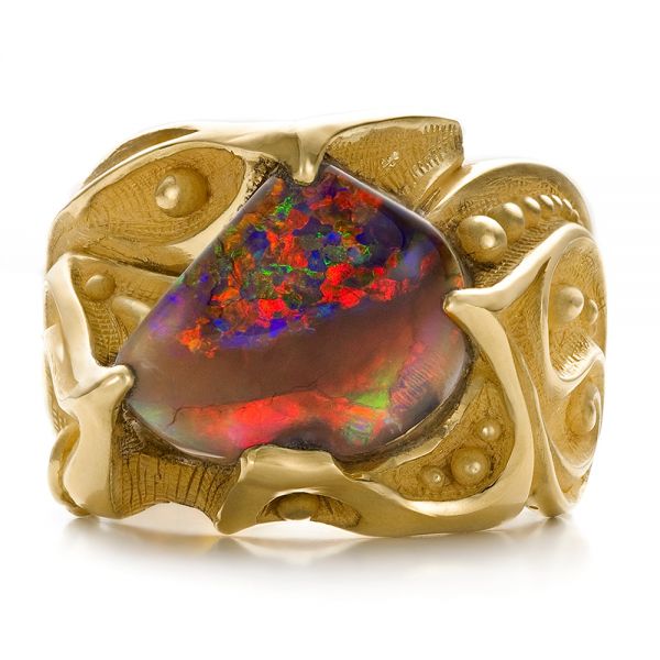 Solitaire Opal Infinity Knot Ring | Angara Canada