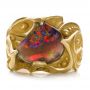 18k Yellow Gold Custom Men's Black Opal Ring - Top View -  100574 - Thumbnail