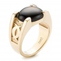 Custom Men's Black Star Sapphire Ring - Three-Quarter View -  102518 - Thumbnail