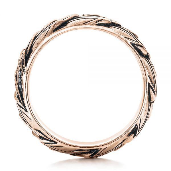 18k Rose Gold 18k Rose Gold Custom Men's Dragon Scale Fashion Ring - Front View - 102169