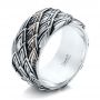  Platinum Platinum Custom Men's Dragon Scale Fashion Ring - Three-Quarter View -  102169 - Thumbnail