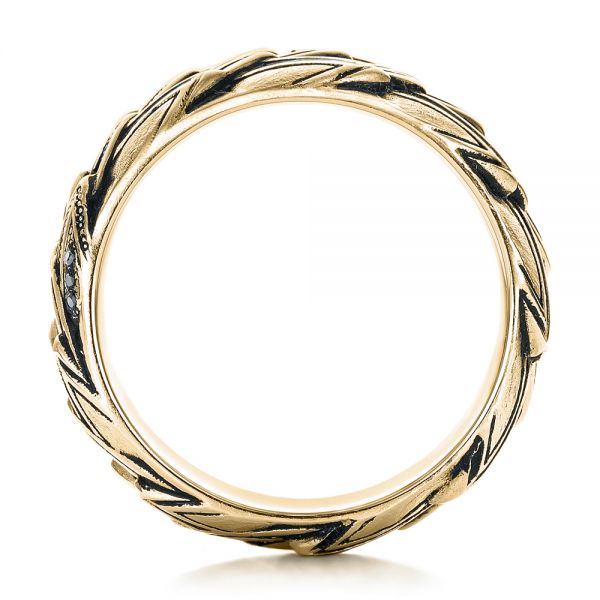 18k Yellow Gold 18k Yellow Gold Custom Men's Dragon Scale Fashion Ring - Front View - 102169