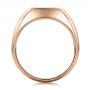 14k Rose Gold 14k Rose Gold Custom Men's Sapphire And Brushed Metal Band - Front View -  100634 - Thumbnail