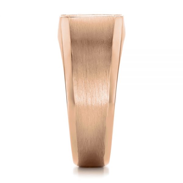 18k Rose Gold 18k Rose Gold Custom Men's Sapphire And Brushed Metal Band - Side View - 100634