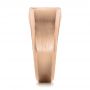 18k Rose Gold 18k Rose Gold Custom Men's Sapphire And Brushed Metal Band - Side View -  100634 - Thumbnail